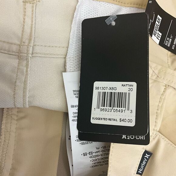 Hurley Boys' H20-Dri Walk Shorts, Rattan, 20 Quick Dry Technology Brand New - Picture 12 of 16